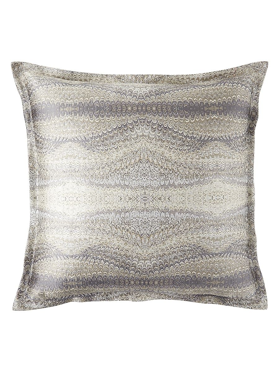 Avenida Metallic Abstract European Sham - Silver - Size European