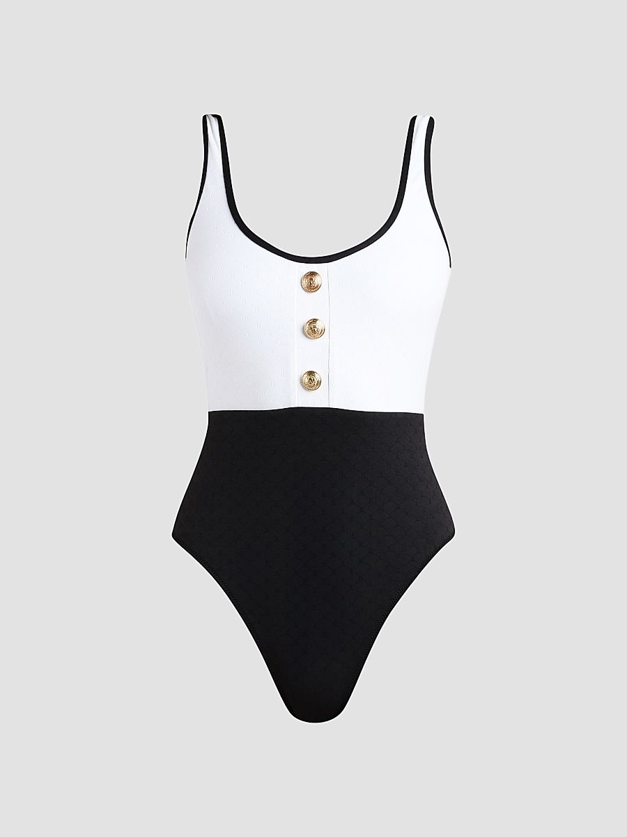 Women's Fine Line Mila One-Piece Swimsuit - White - Size Large