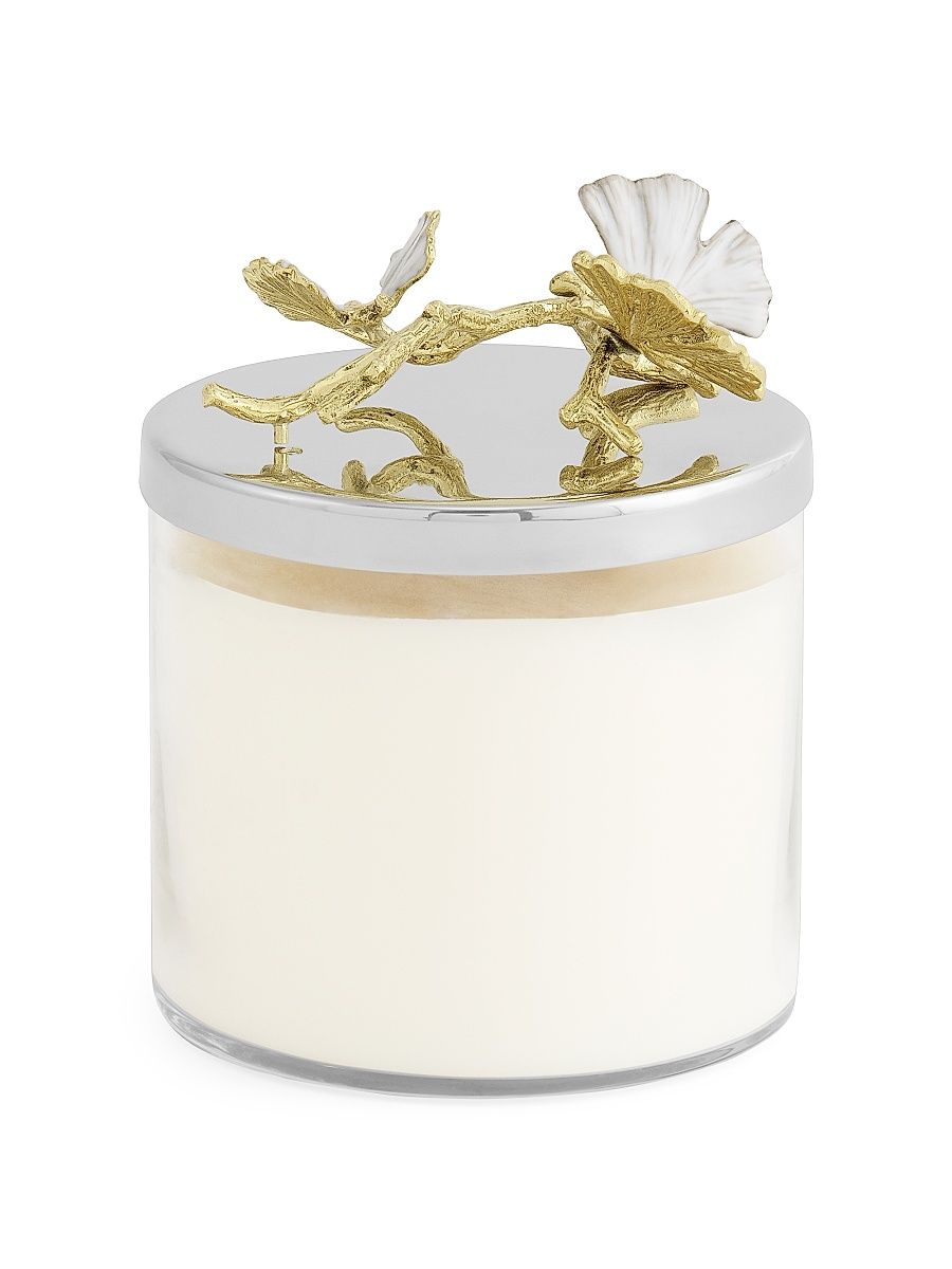 Butterfly Gingko Gold Candle - Gold