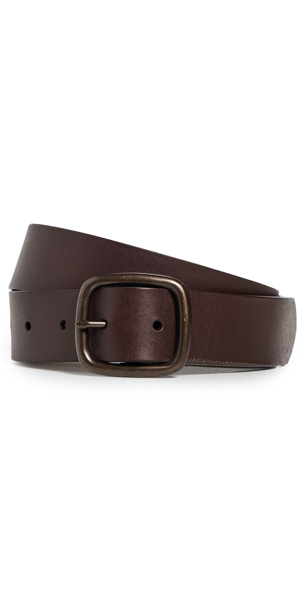 Madewell Centerbar Leather Belt Dark Coffee 32