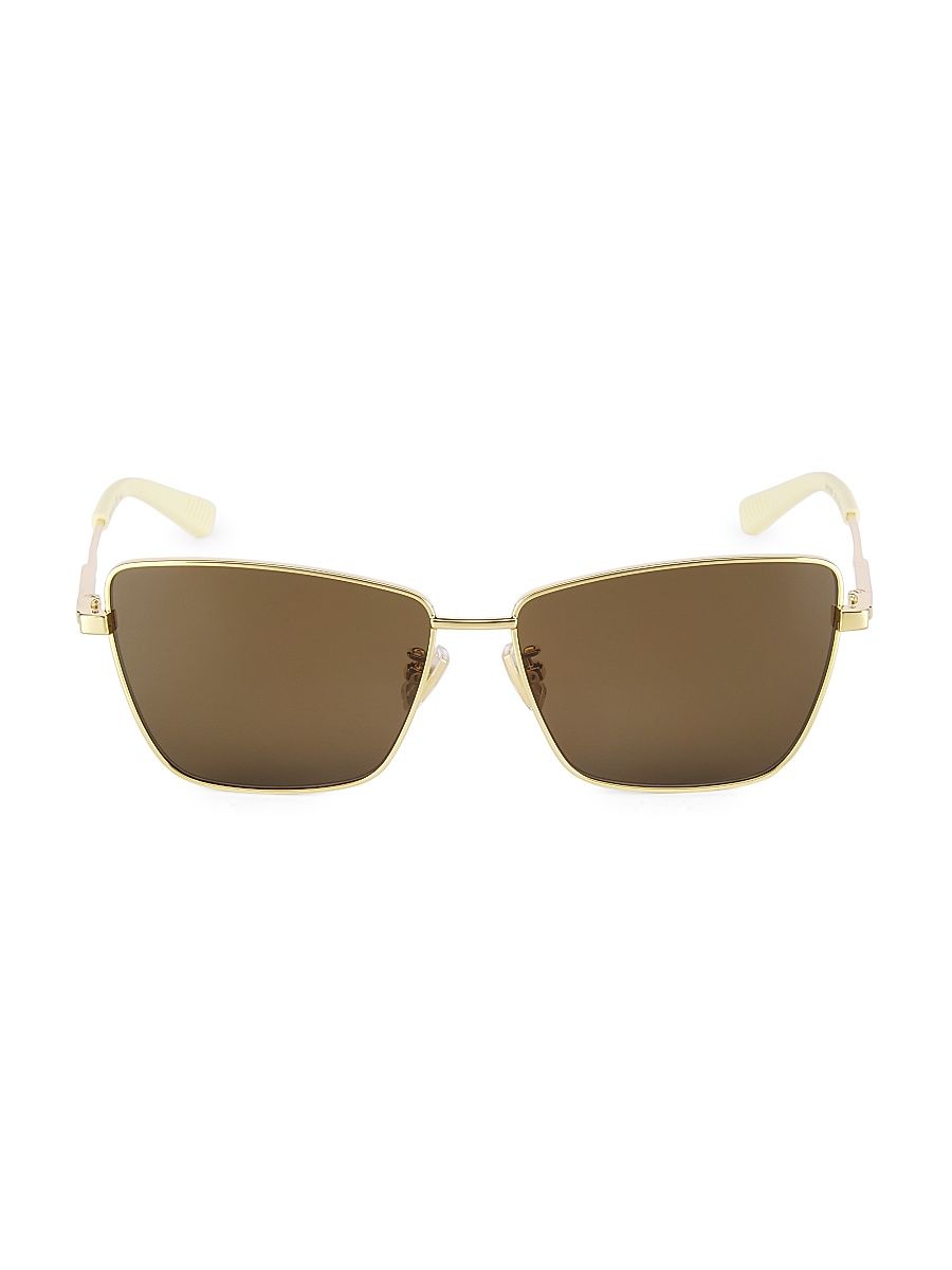 Women's Full Metal 59MM Rectangular Sunglasses - Gold