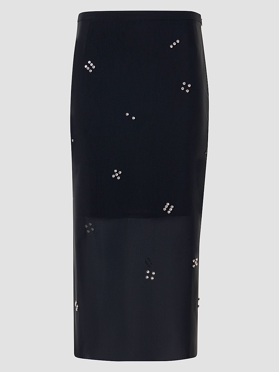 Women's Diamond Dice Dot Pencil Midi Skirt - Black - Size 14