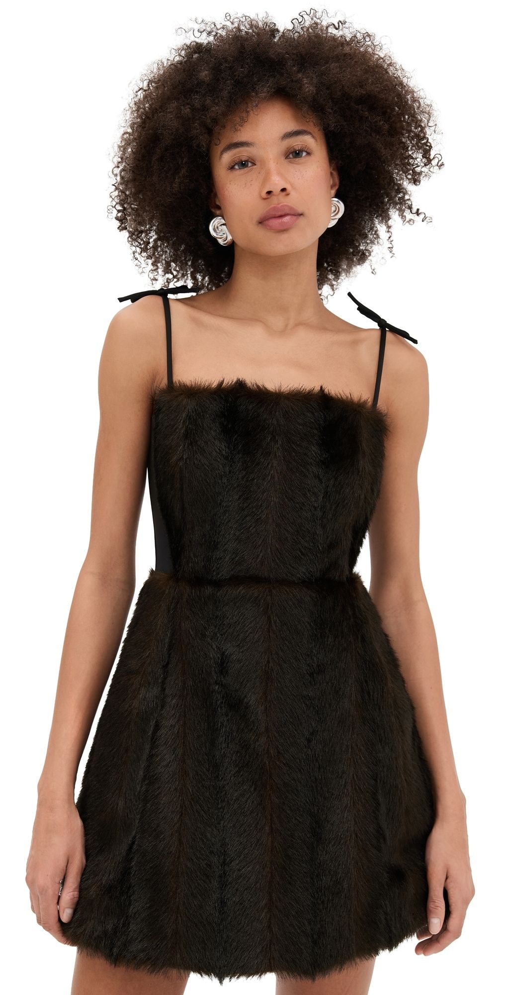 AKNVAS Sigrid Faux Fur Dress Dark Brown 8