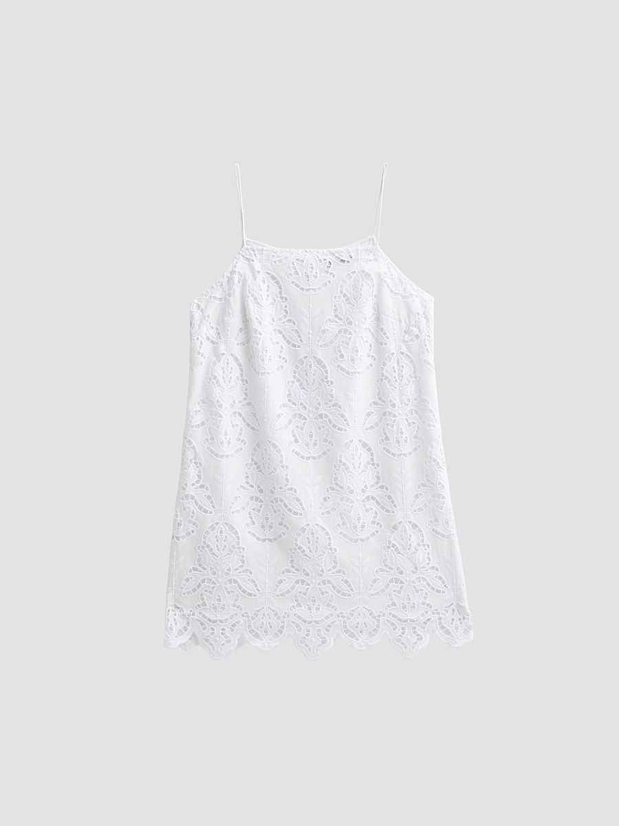 Women's Olivera Lace Cotton Shift Mini Dress - Optic - Size 12