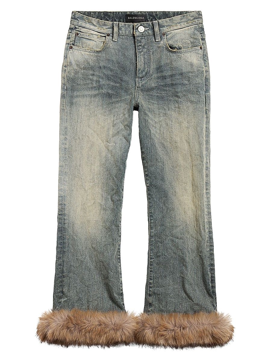 Women's Flared Capri Pants - Light Blue - Size 28