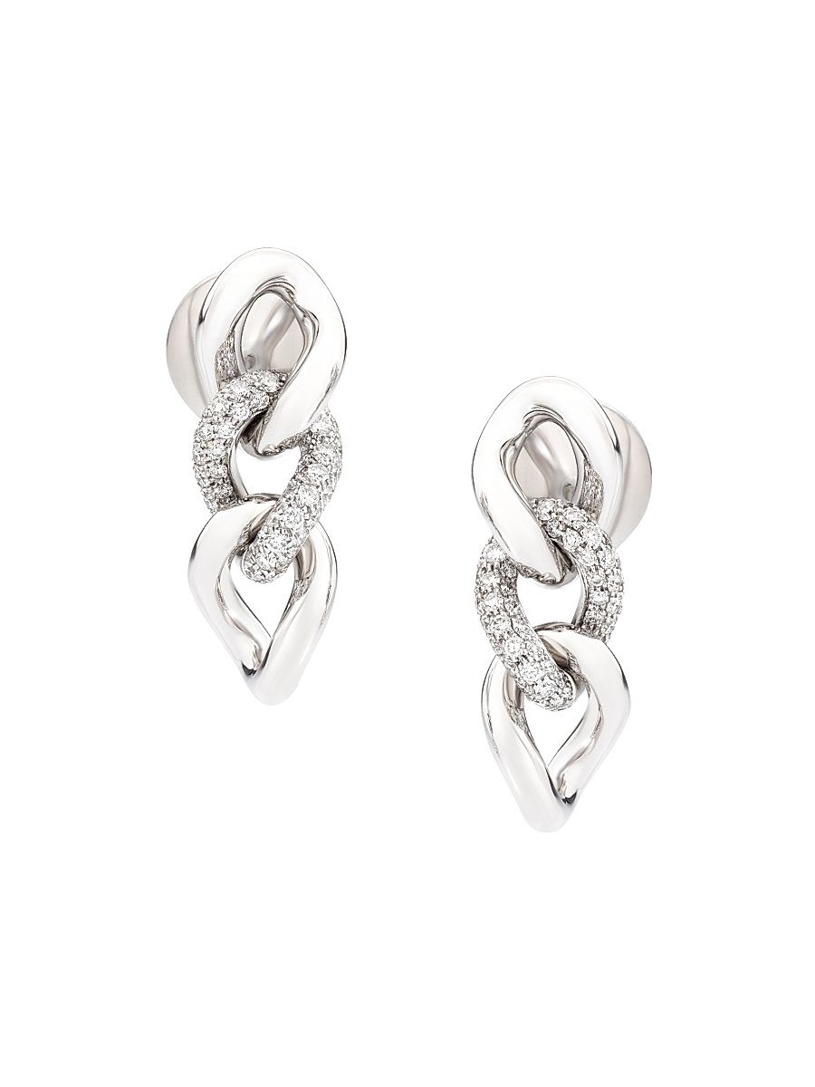Women's Catene 18K White Gold & Diamond Drop Earrings - White Gold