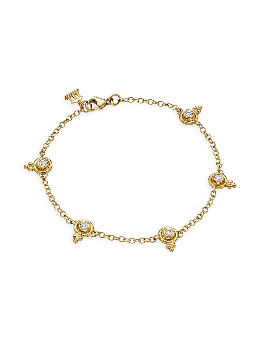 Women's Florence86 CL White Temple18K Yellow Gold & 0.25 TCW Diamond Bracelet - Gold