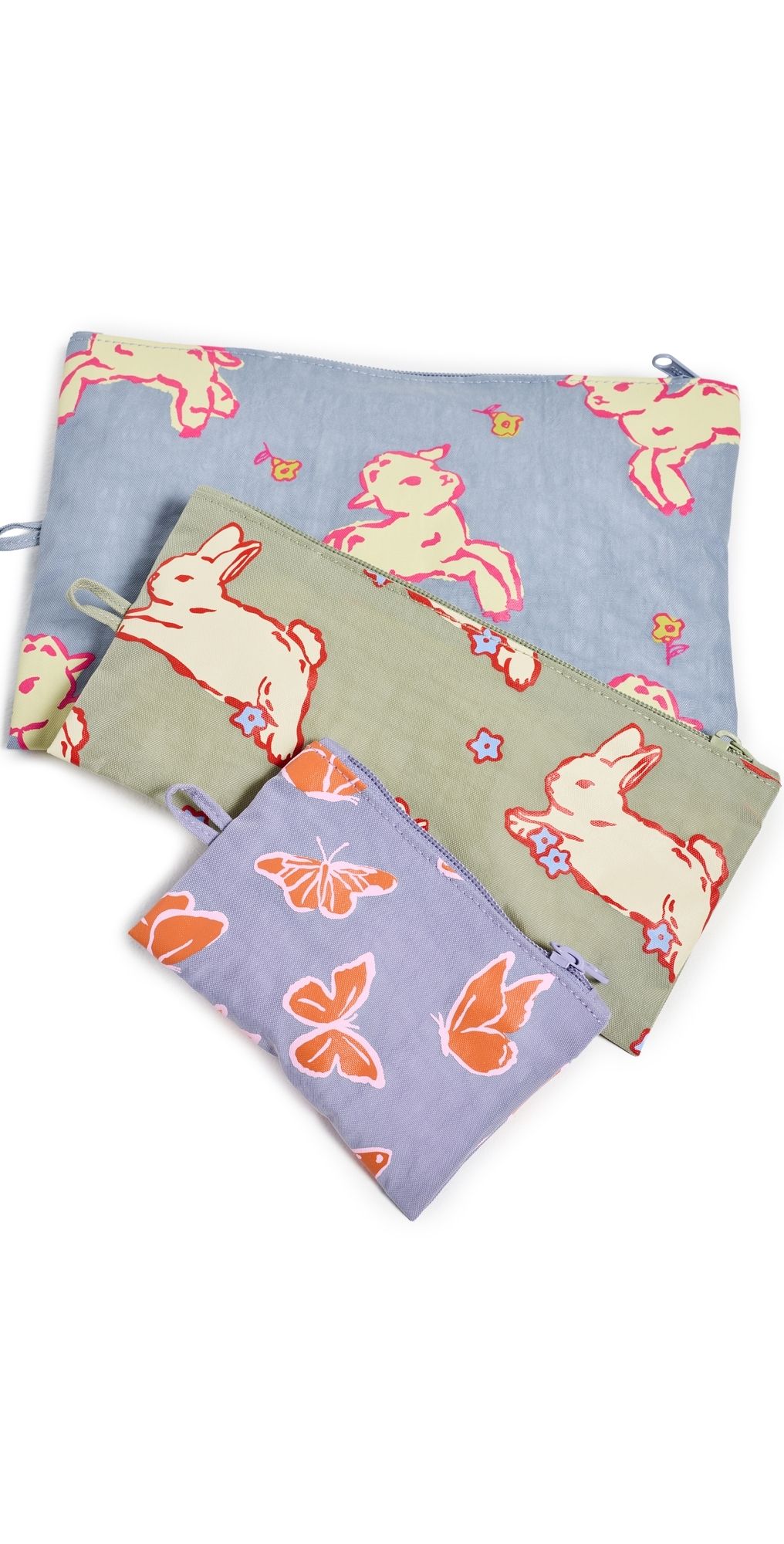 BAGGU Flat Pouch Set Spring Animals One Size