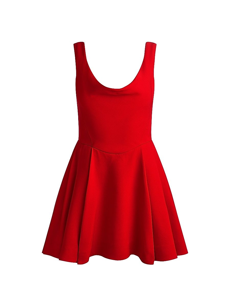 Women's Estrella Cowlneck Fit & Flare Minidress - Chili Pepper - Size 14