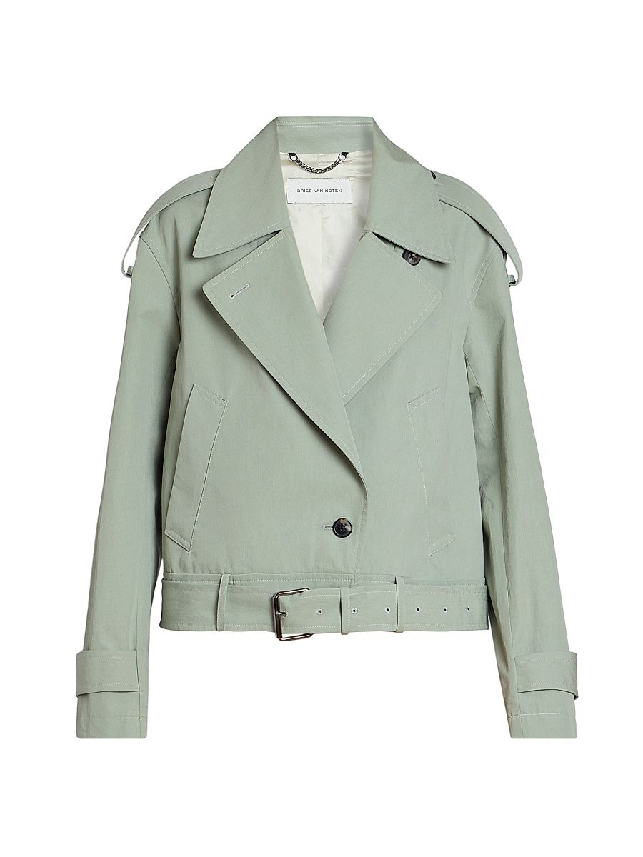 Women's Vensar Cotton Belted Jacket - Pistache - Size 10