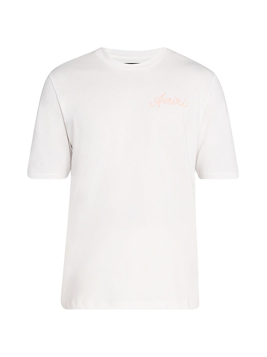 Men's Logo Cotton T-Shirt - Orange - Size Small