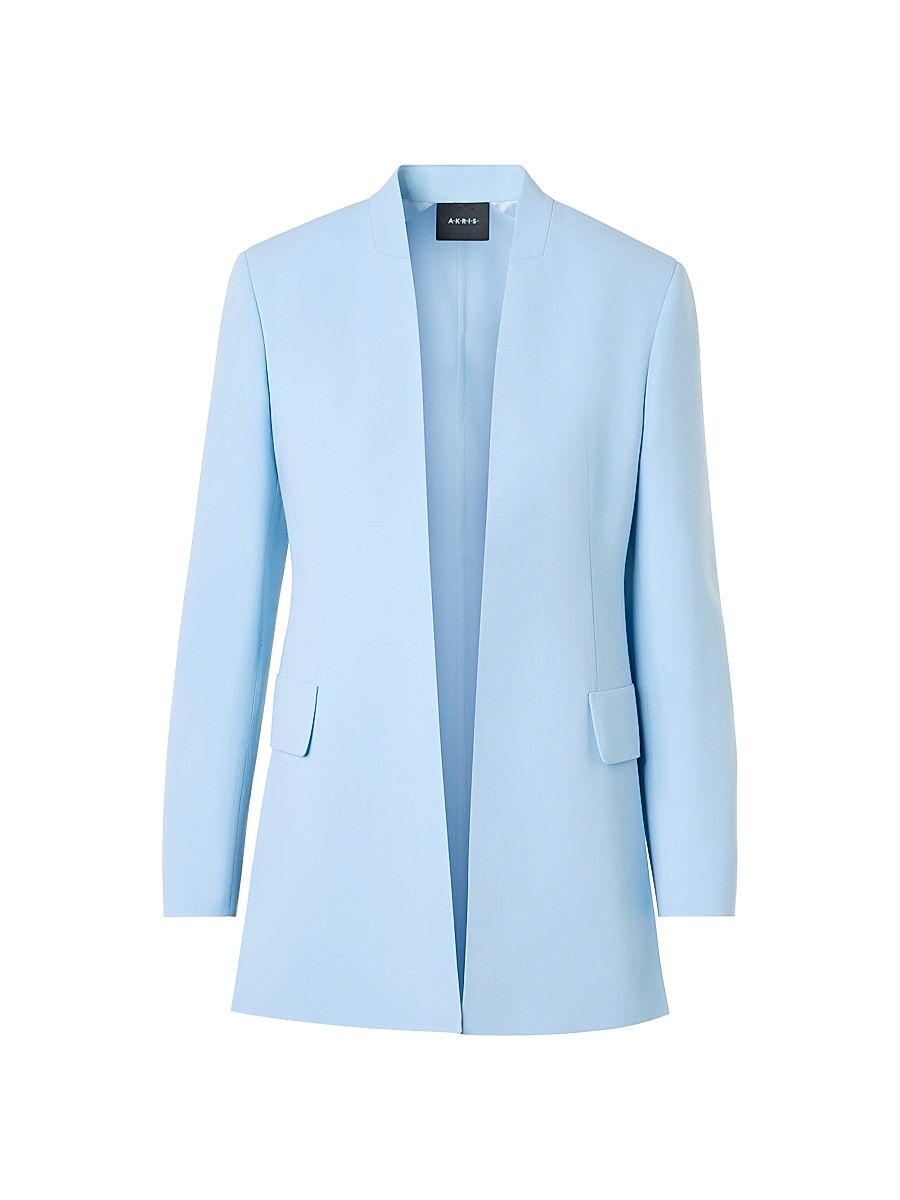 Women's Alvar Double-Face Wool Blazer - Powder Blue - Size 14