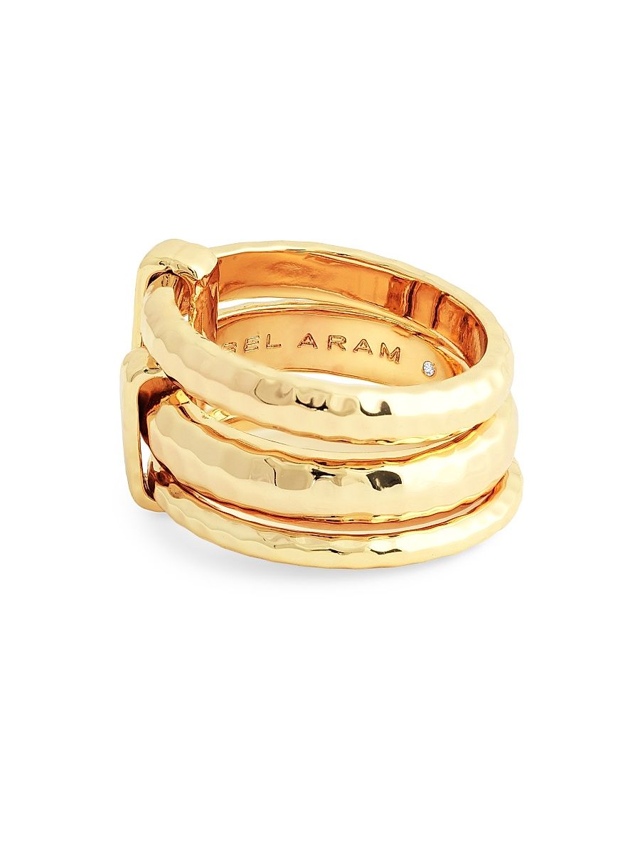 Women's Farrier 18K Gold-Plated Triple Connected Ring - Gold - Size 8