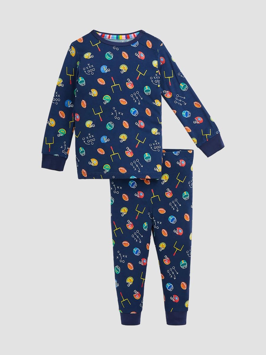 Boy's Little Boy's & Boy's First Down Fun Football-Print Pajamas - Multi - Size 8