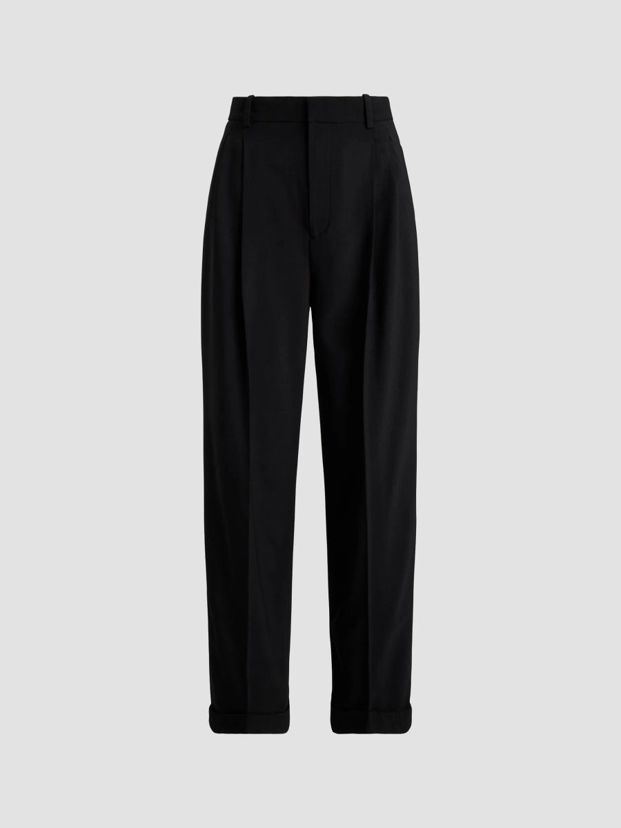 Polo Ralph Lauren Women's Bacall Wool-Blend Faille Pants - Black - Size 8