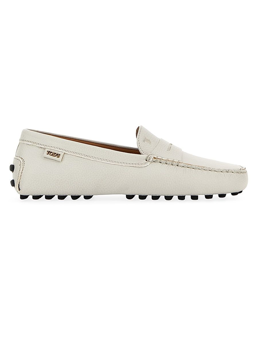 Women's Gommino Leather Driving Loafers - Bianco Calce - Size 11.5