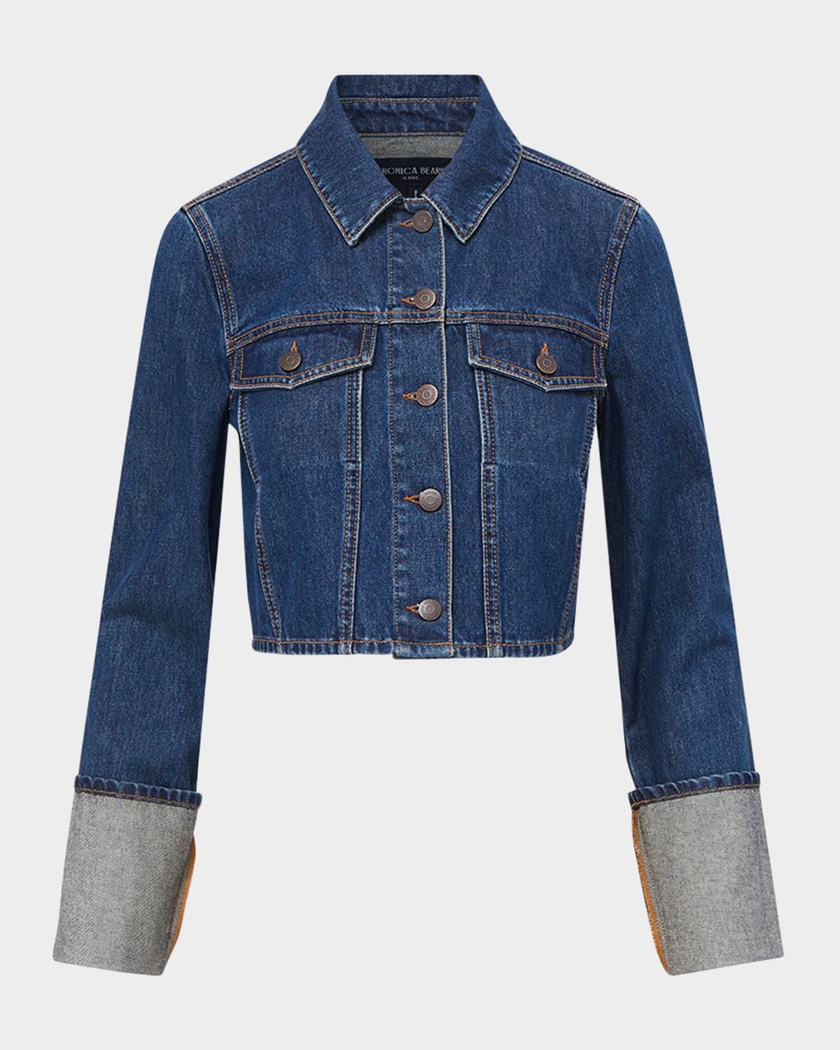 Phila Cropped Denim Trucker Jacket
