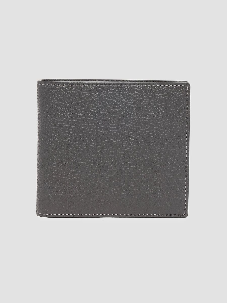 Men's Leather Bifold Wallet - Dark Grey