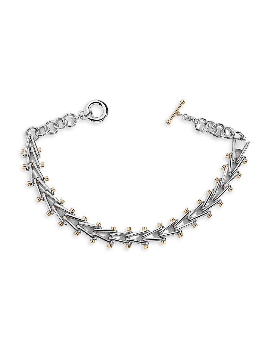 Women's Lexington Two-Tone Ladder Necklace - Silver Gold