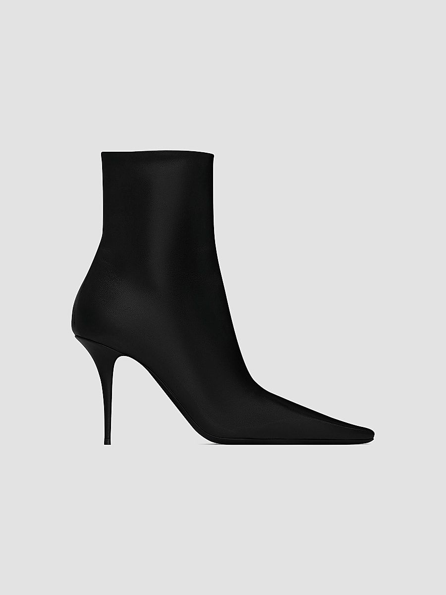 Saint Laurent Women's Ashley Booties in Smooth Leather - Black - Size 12
