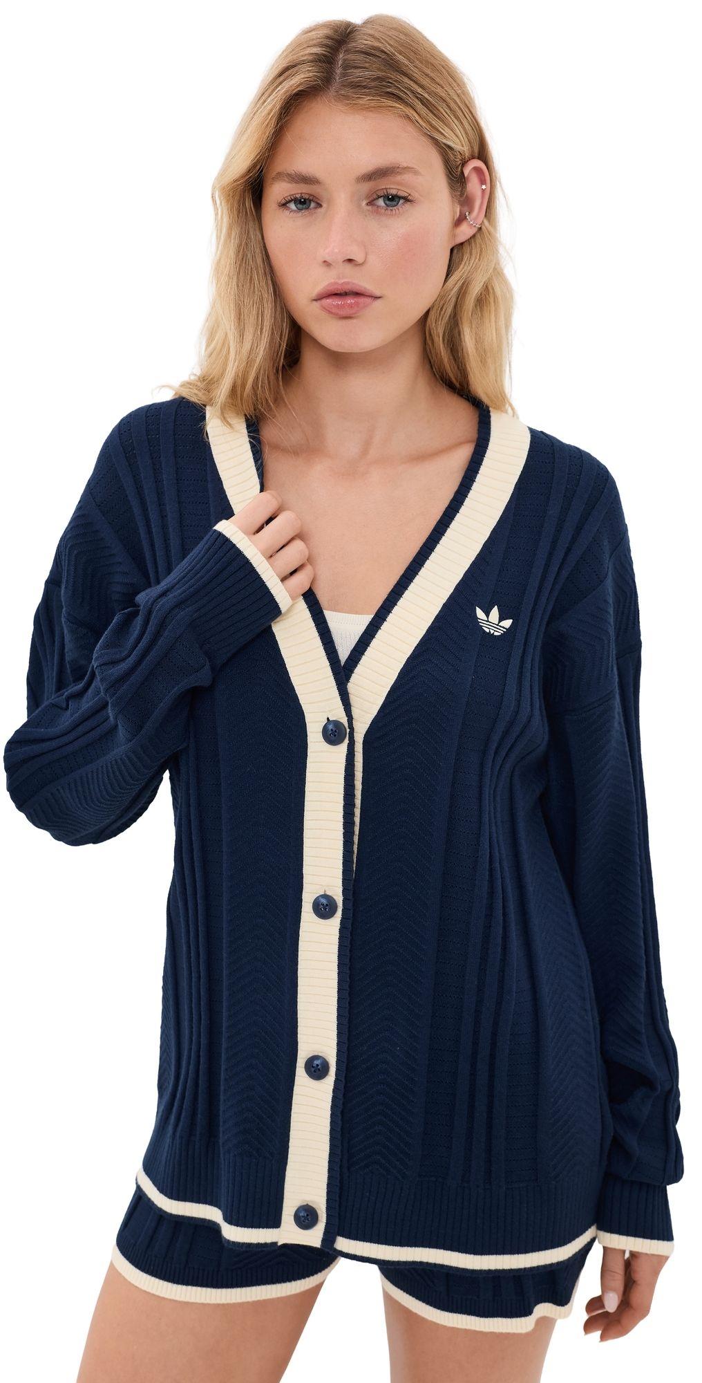 adidas Cable Knit Cardigan Night Indigo XL