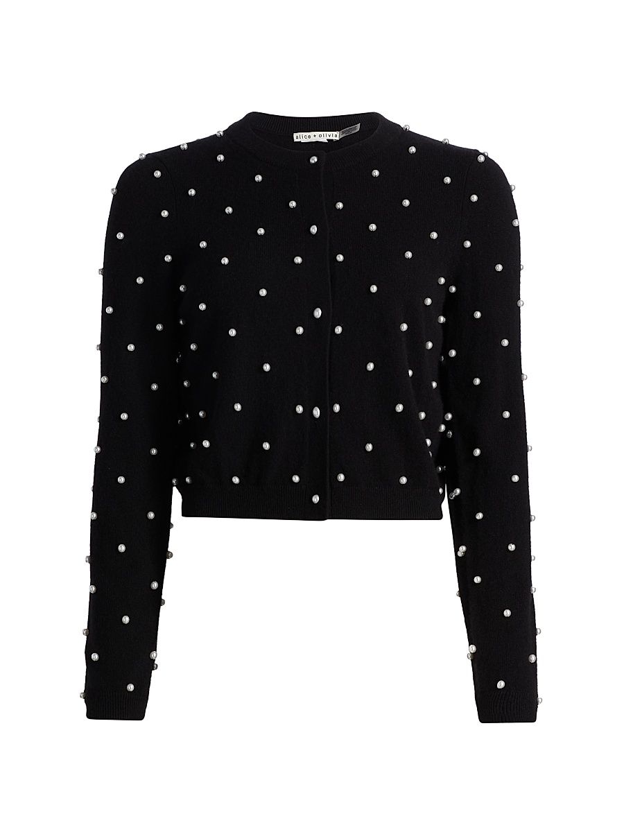 Women's Dollie Cashmere Embellished Cardigan - Black - Size Medium