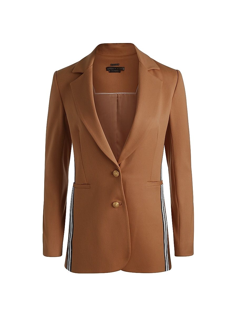 Women's Breann Side-Stripe Fitted Blazer - Tan - Size 12