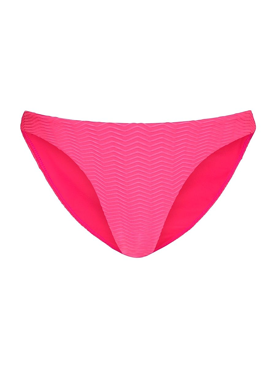 Women's Margot Chevron Bikini Bottom - Fuchsia - Size Medium