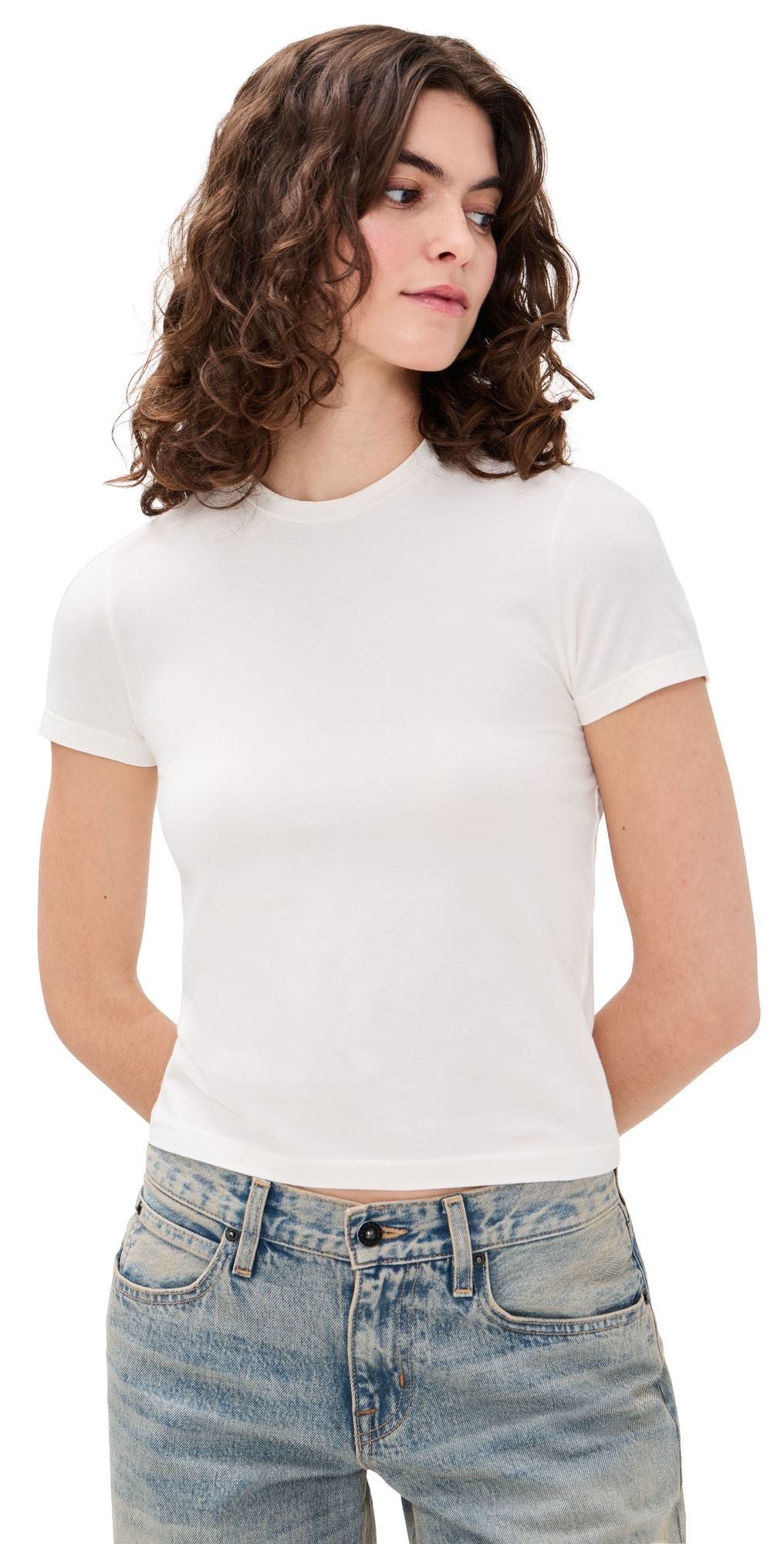 SLVRLAKE Fitted Tee Natural White S