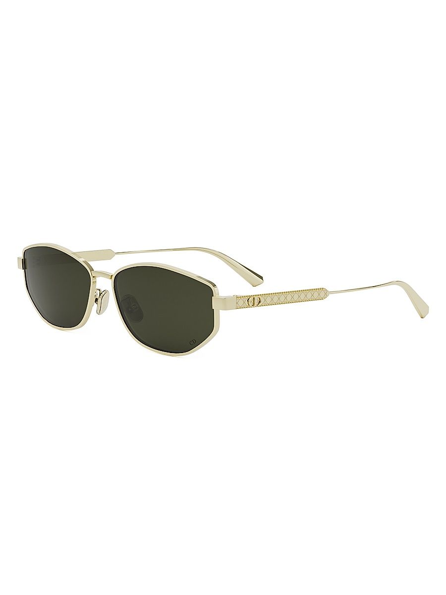 Women's DiorCannage B1U 57MM Oval Sunglasses - Dark Green Gold