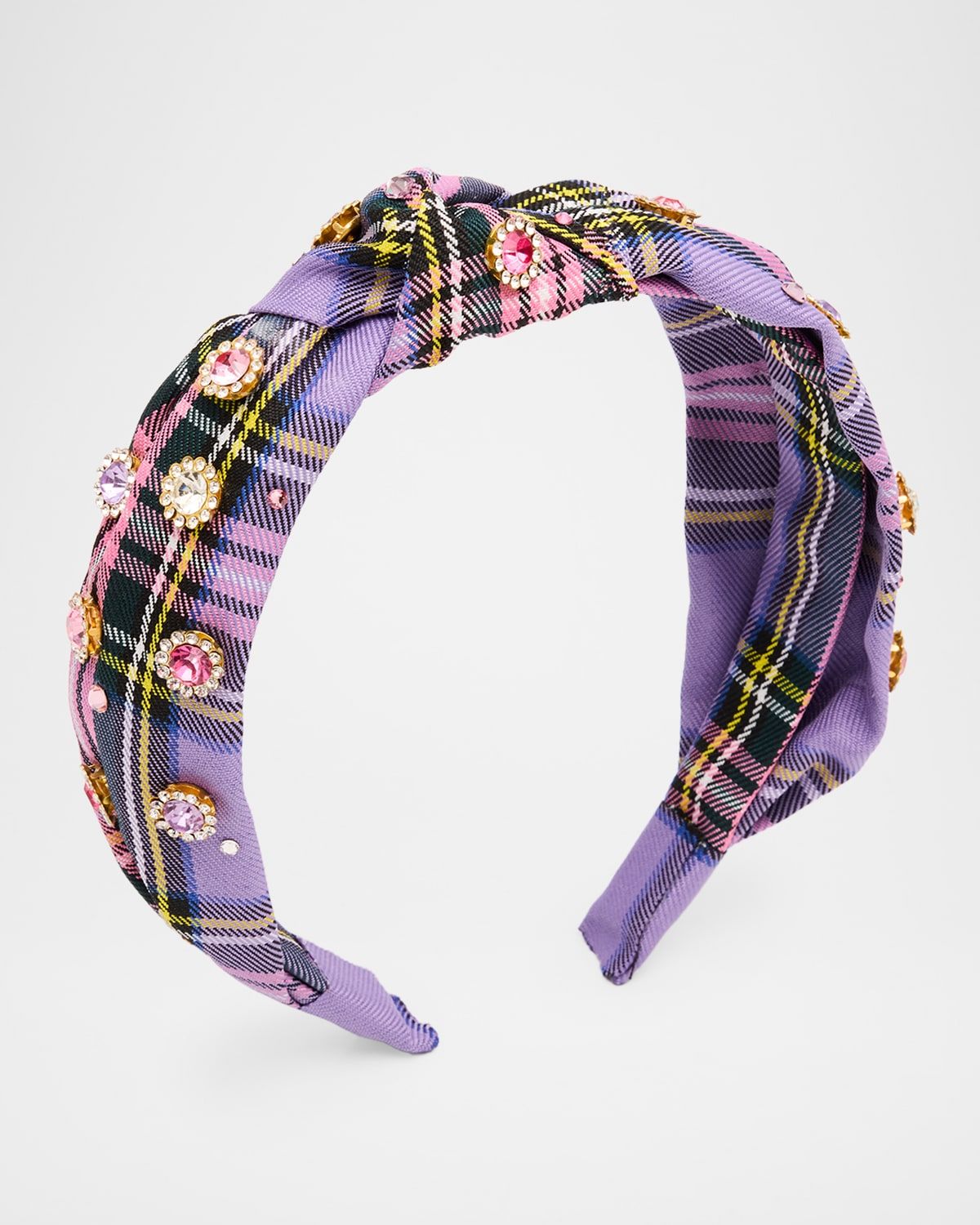 Girl & apos;s Gem-Embellished Plaid Headband