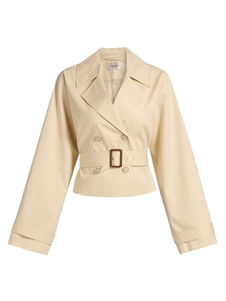 Women's The Uniform Cropped Trench Coat - Oat - Size Large