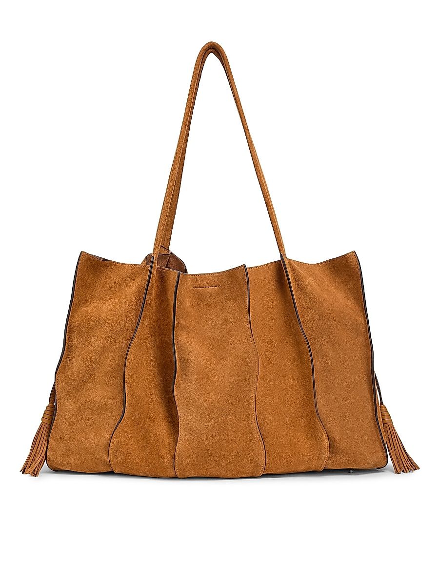 Women's Adria Large Paneled Suede Tote Bag - Canyon