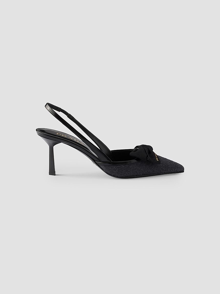 Women's Fabric Slingback Pumps - Grey - Size 10