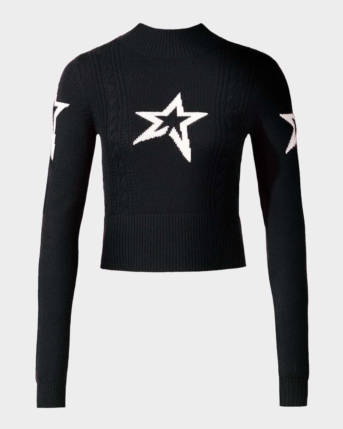 Cable-Knit Intarsia Merino Wool Sweater