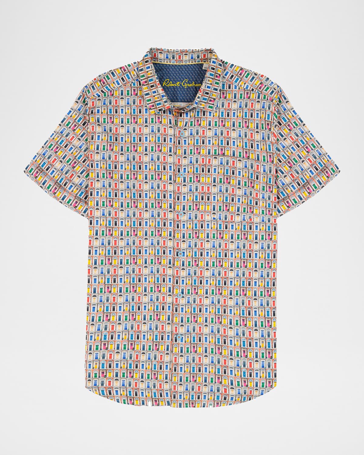 Men & apos;s Livingston Door Print Short-Sleeve Shirt