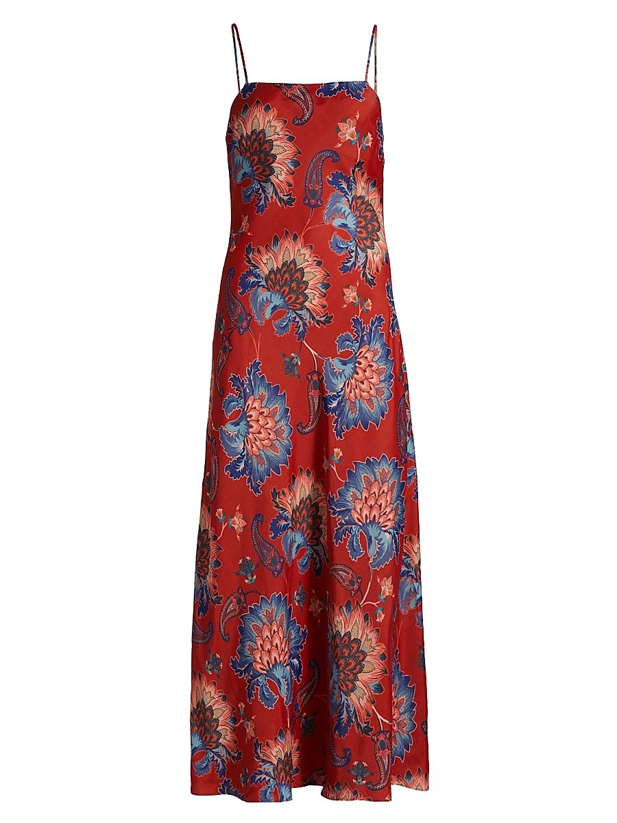 Women's Luang Floral Maxi Dress - Red - Size Large