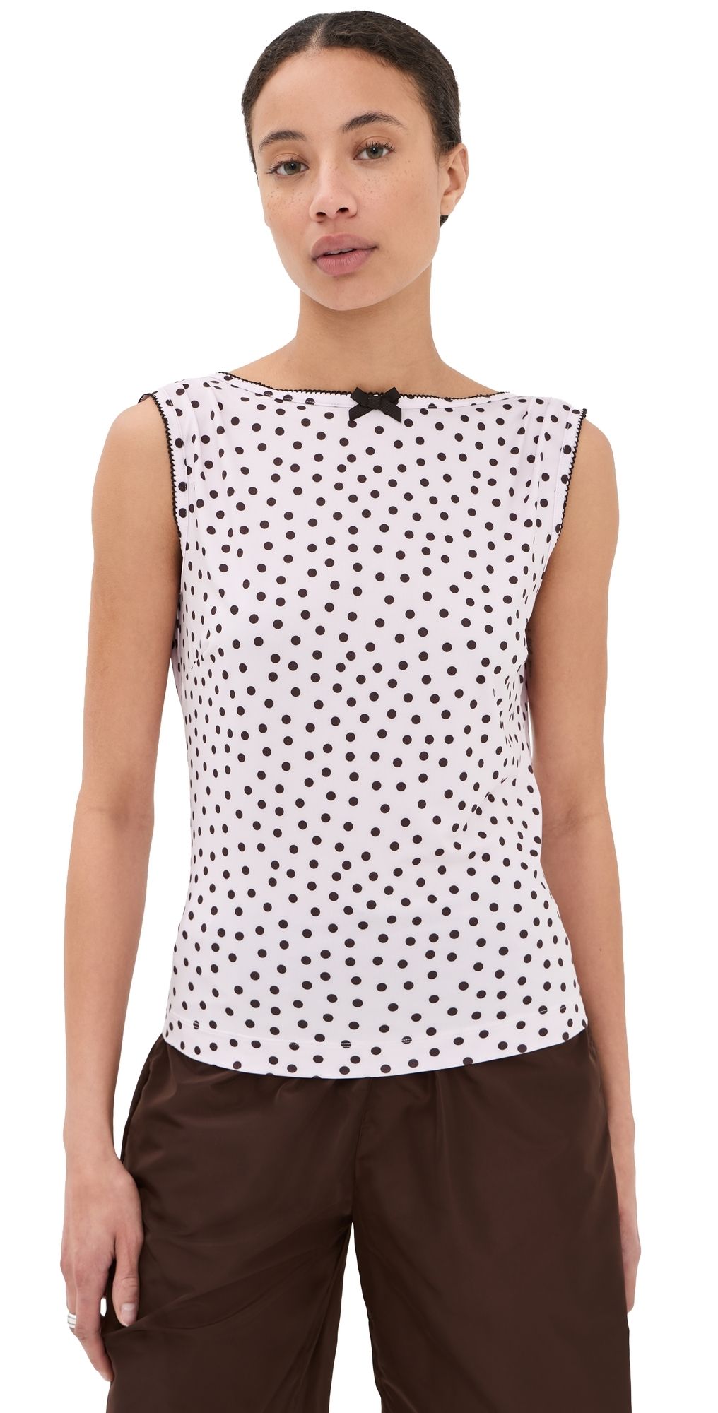 Caro Editions Alexa Top Pink/Brown Dots XS