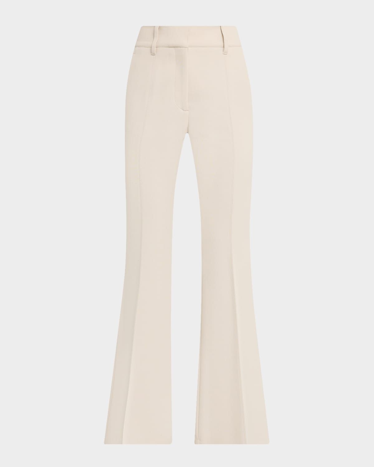 Rhein Wool Crepe Seamed Flare Pants