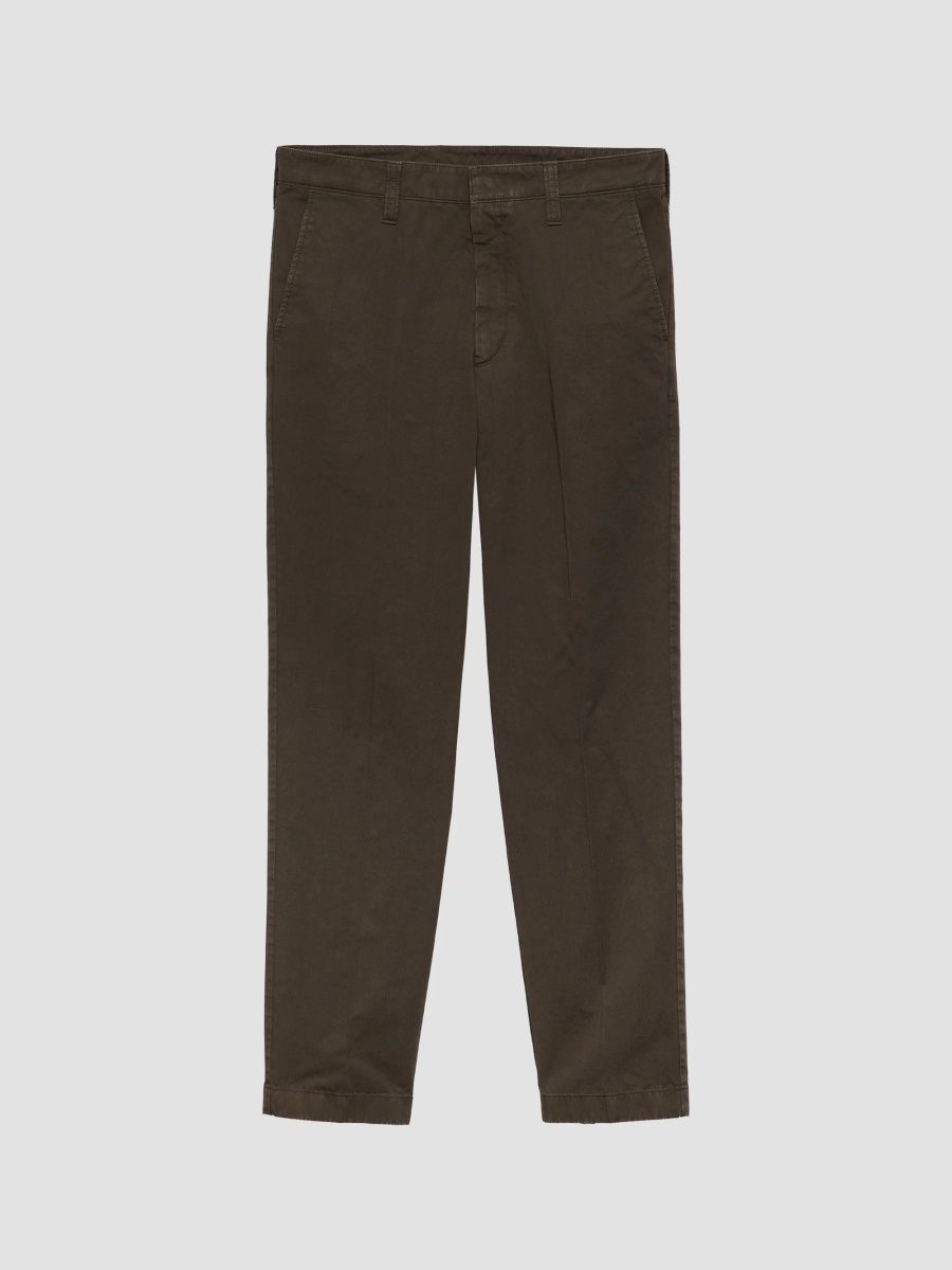 Prada Men's Garment-Dyed Cotton Pants - Green - Size 38