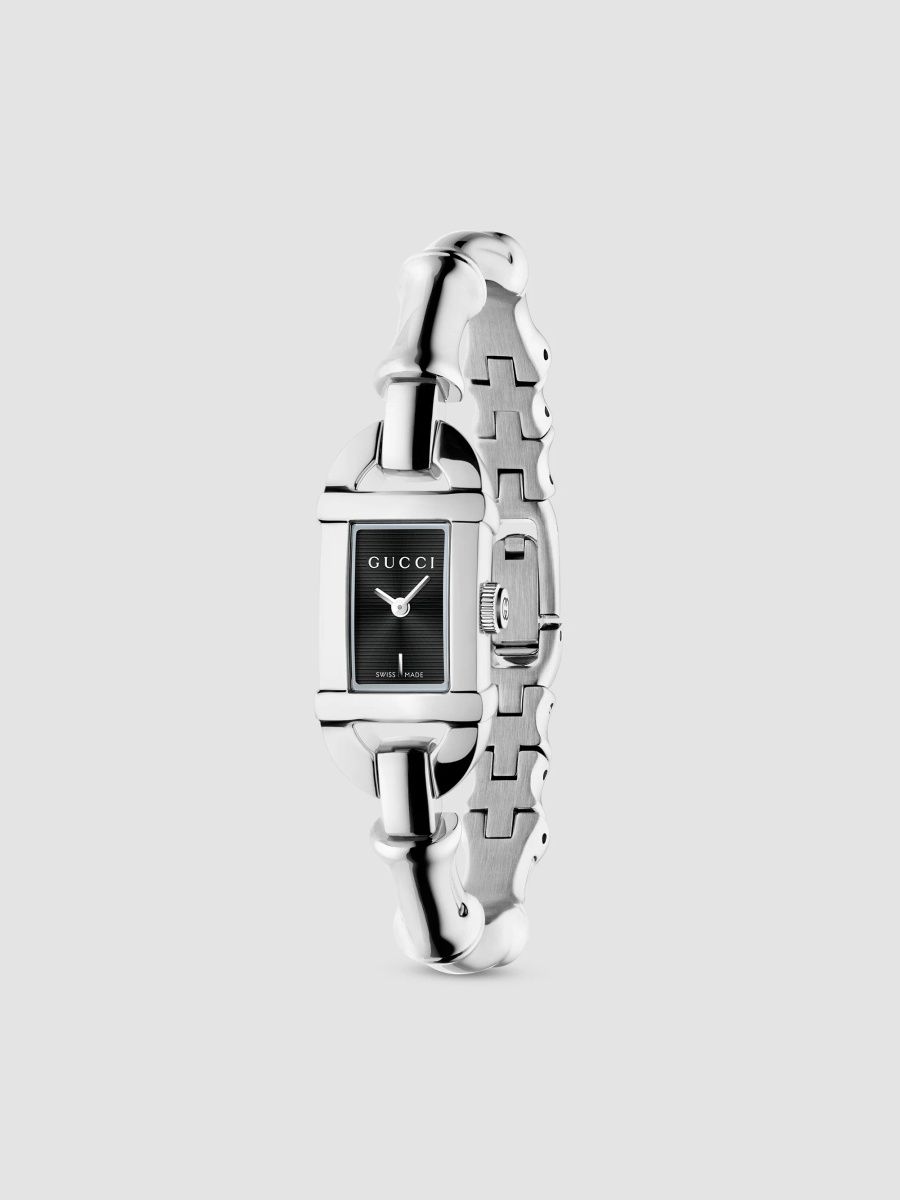 Gucci Women's Bamboo Stainless Steel Bracelet Watch/22MM x 17MM - Silver Black