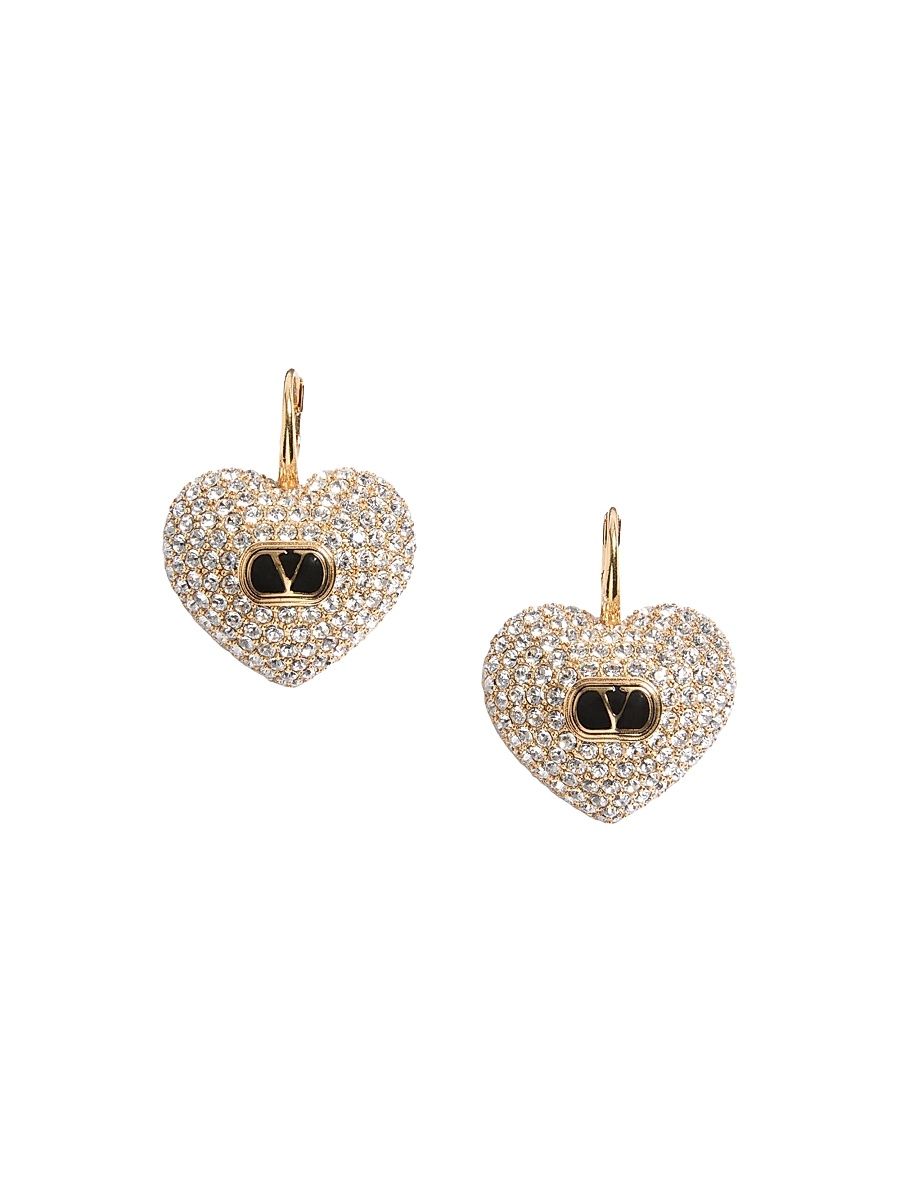 Women's Coeur Royal Metal, Enamel And Swarovski Crystal Earrings - Gold Crystal