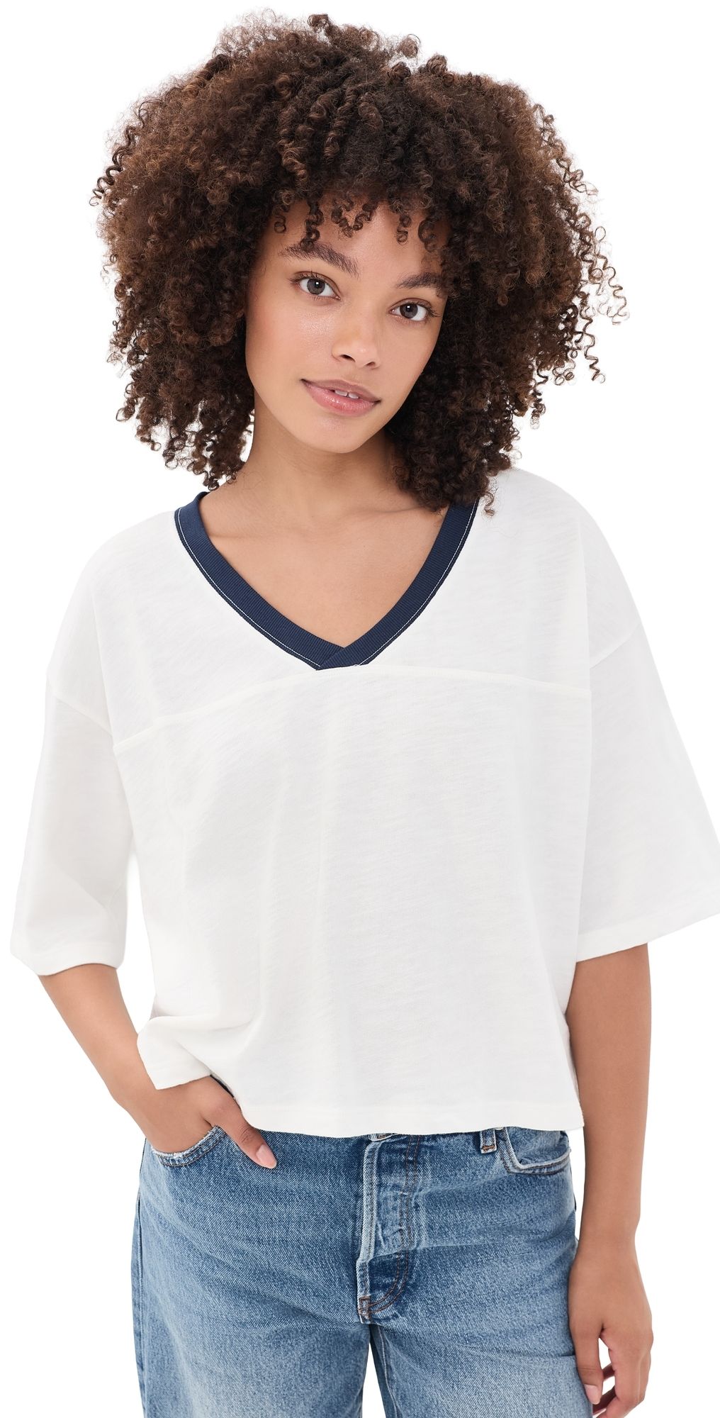 ASKK NY Football Tee Natural/ Navy L