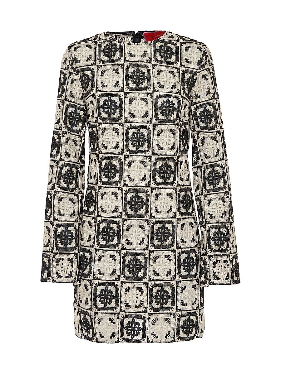 Women's Mini Supremes Swing Dress - Mini Tiles Macrame Black - Size XXS