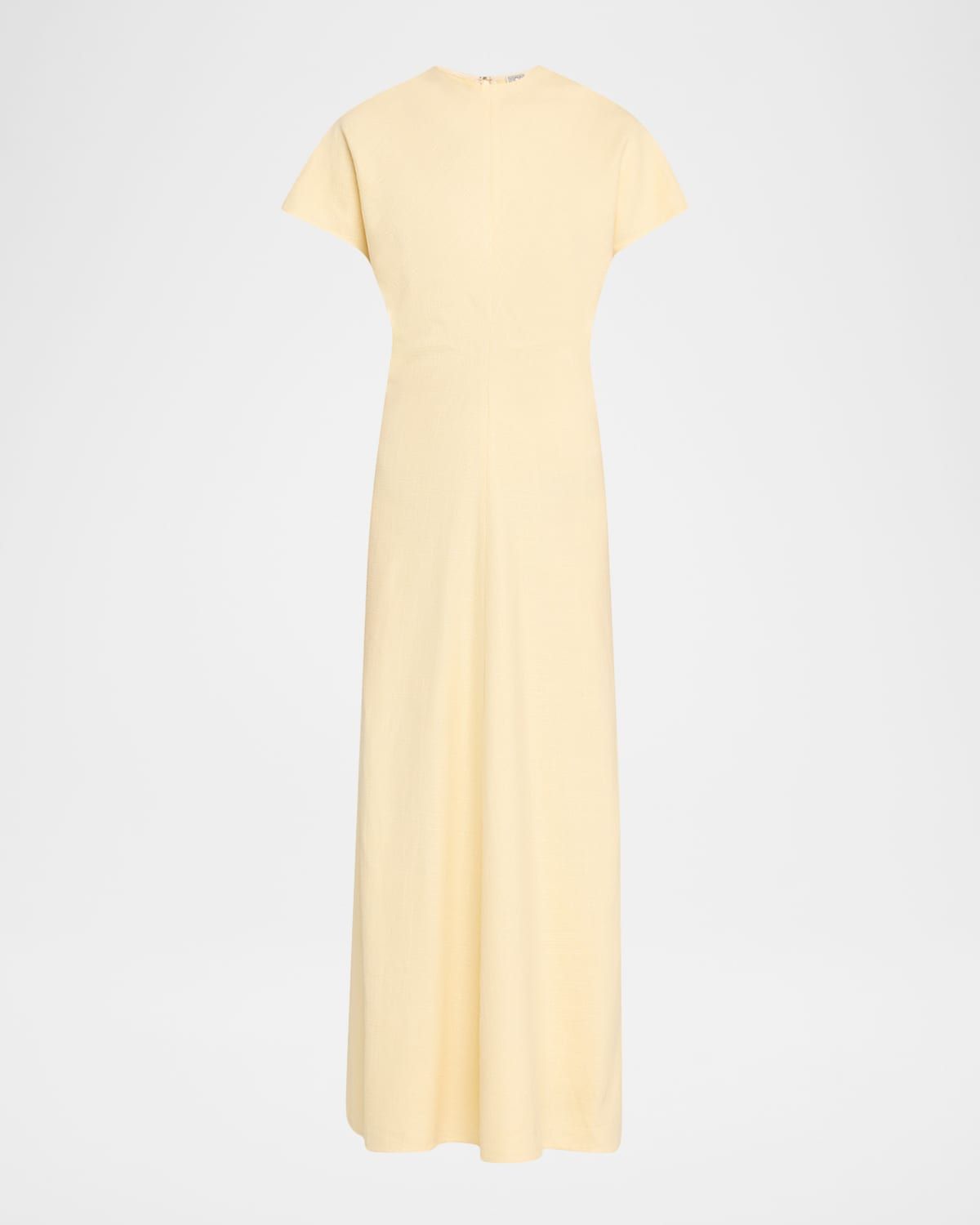 Slouch Waist Short-Sleeve Ankle Dress