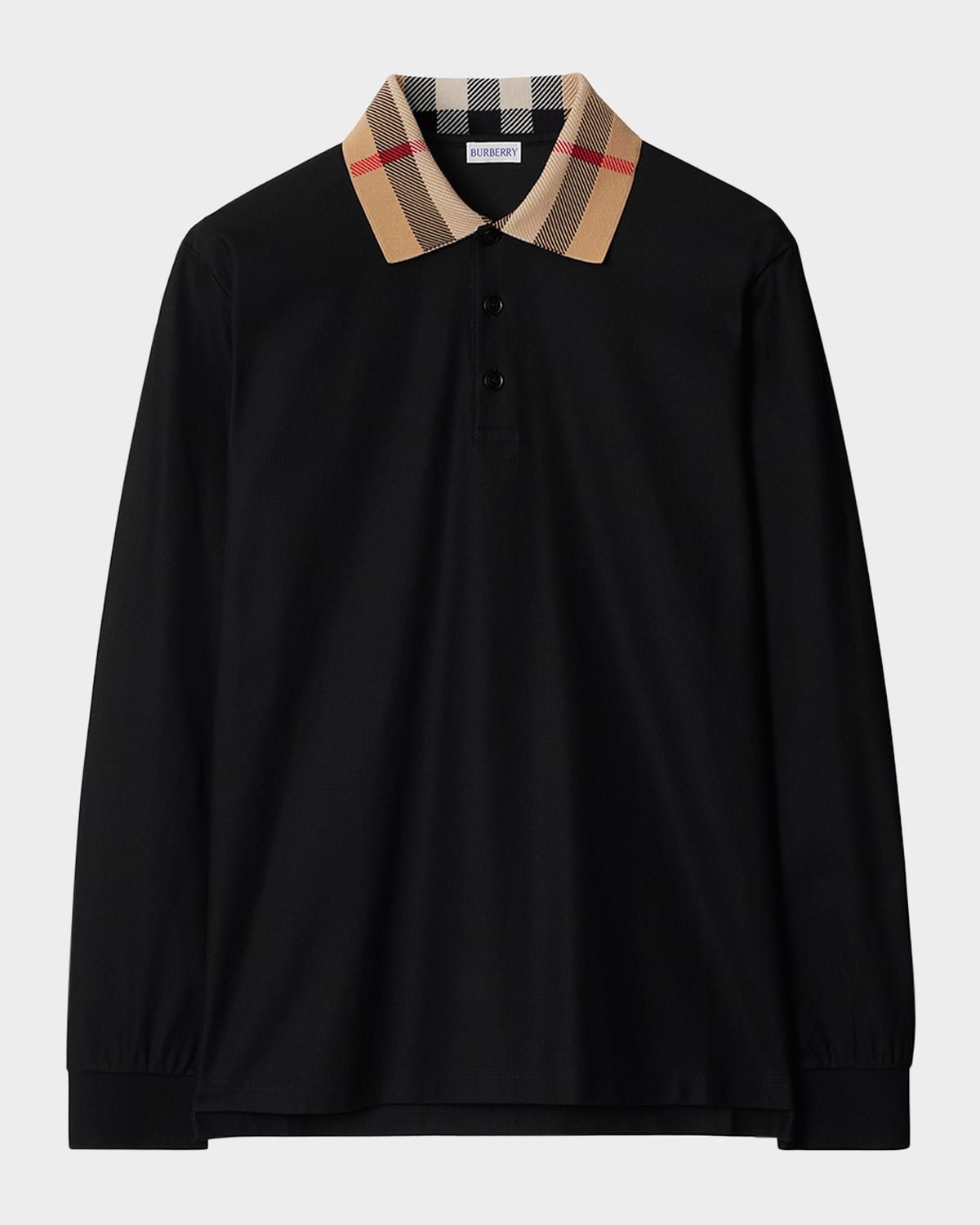 Men & apos;s Cody Cotton Slim Fit Long-Sleeve Check Collar Polo Shirt