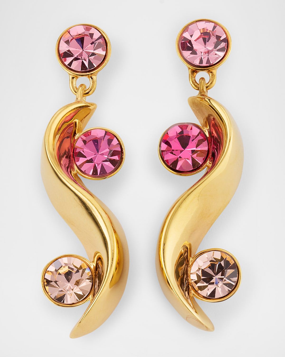 Crystal Wave Drop Earrings