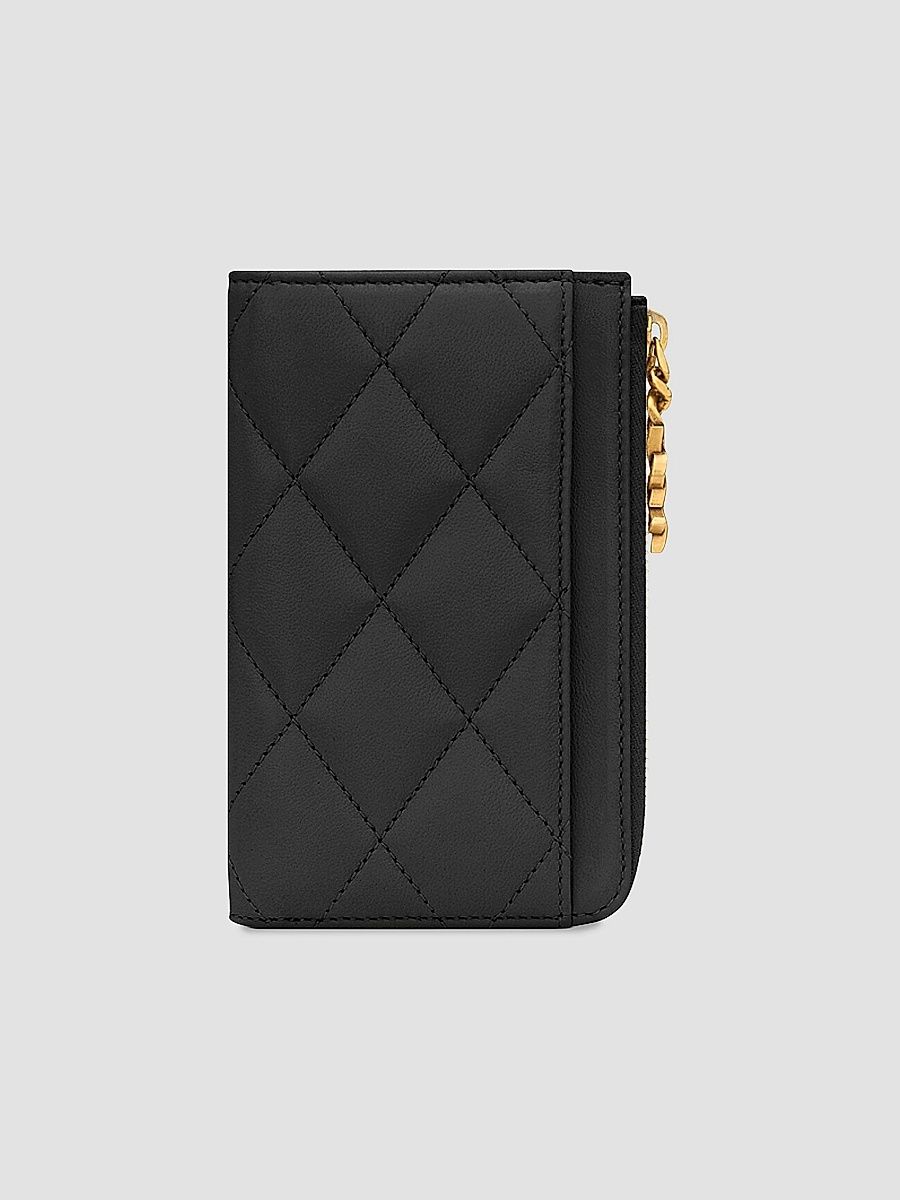 Saint Laurent Women's Cassandre Bijou Zip Card Case - Black