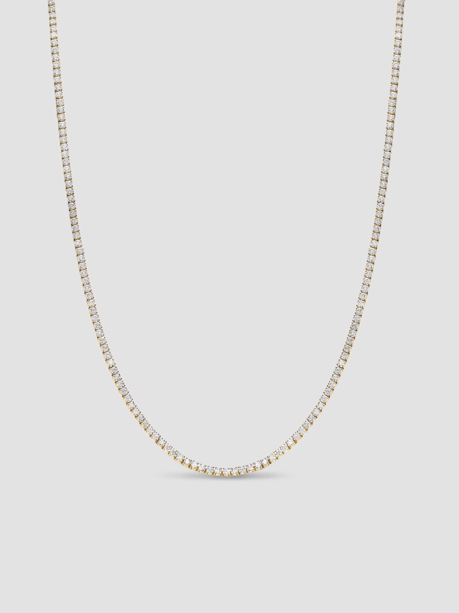 David Yurman Women's Mini Tennis Necklace in 18K Yellow Gold - Diamond - Size 15