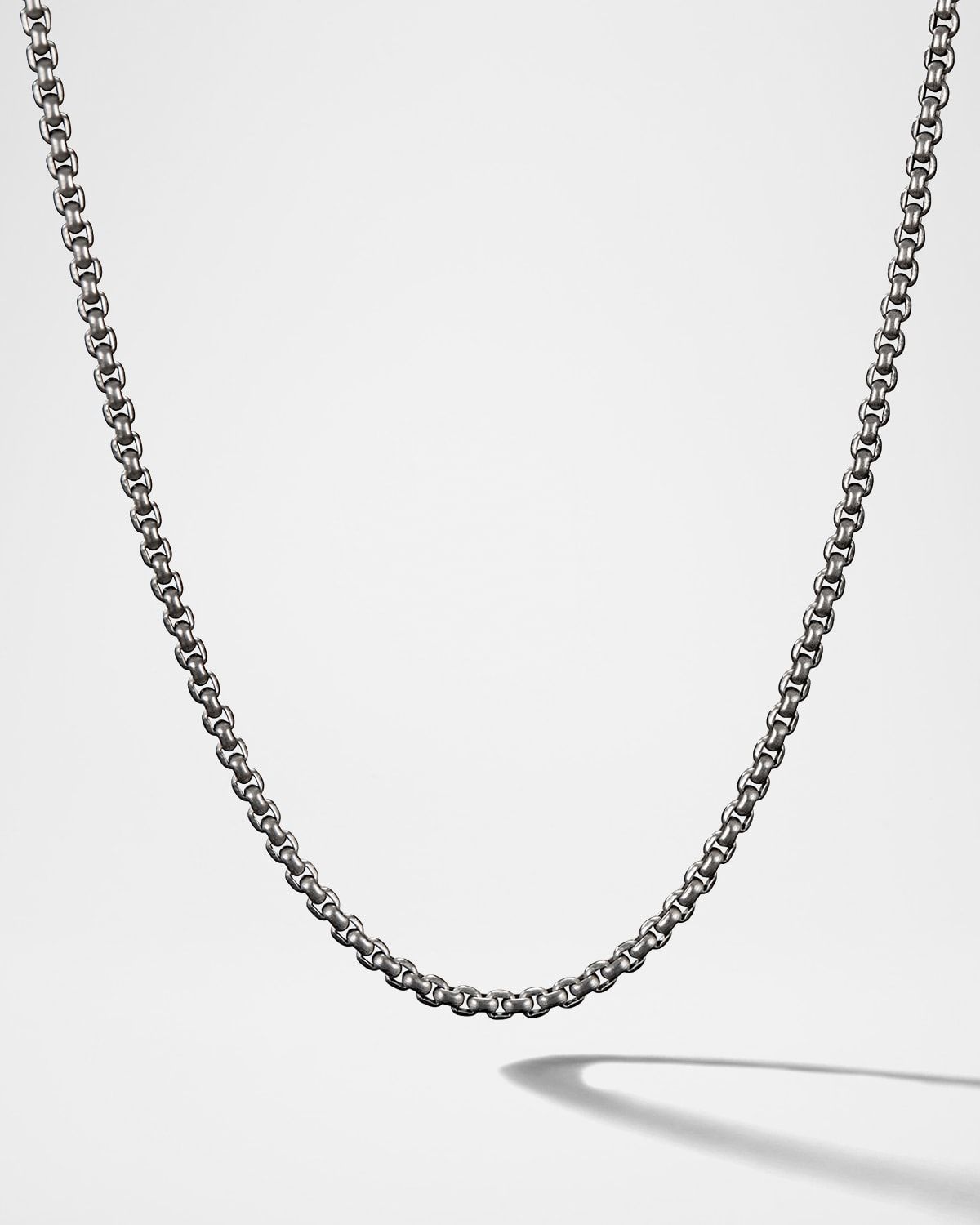 Men & apos;s Box Chain Necklace in Titanium, 2.7mm, 26"L
